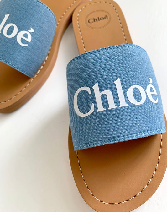 『Chloe』クロエ  ロゴ   デニム サンダル