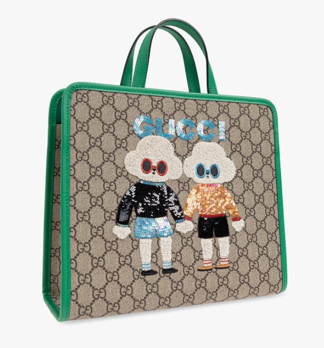 『GUCCI』キム・スンヨン ドッグ エンブロイダリー GG トートバッグ